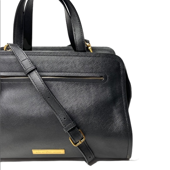 Marc by Marc Jacobs | Luna Saffiano Alaina Satchel Bag in Black - Picture 4 of 10